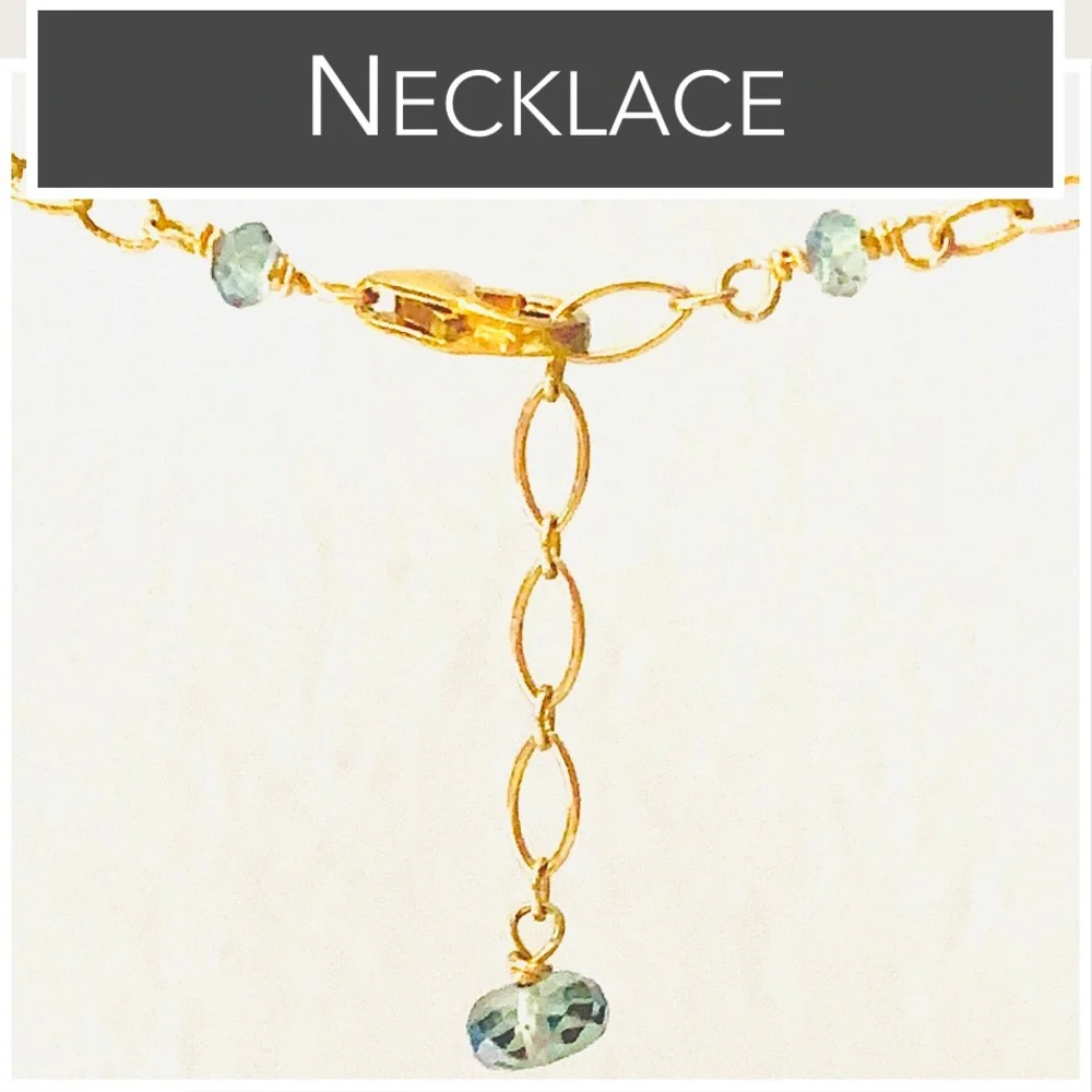 14K‎ GF Sea Glass & Labradorite Necklace (14K Gold-Filled)